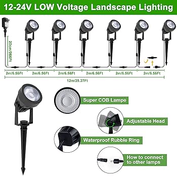 T-SUNUS Low Voltage Landscape Spotlights Christmas Ligths